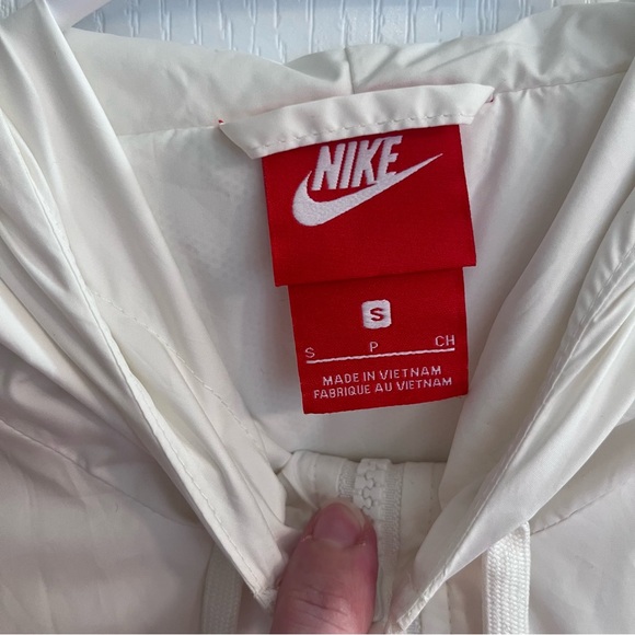 Nike Windrunner White Black Full Zip Up Lightweight Hooded Jacket Small - Picture 5 of 13
